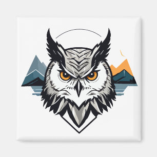 Owl Vector Art Animal Modern Urban City Graphic Magnet