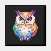 Owl Vector Art with Vibrant Colours