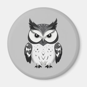 Owl Vector Graphic Art Portrait Animal Spirit Wild Magnet