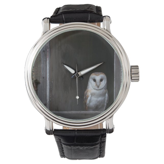 Owl Vintage Leather Strap Watch (Front)