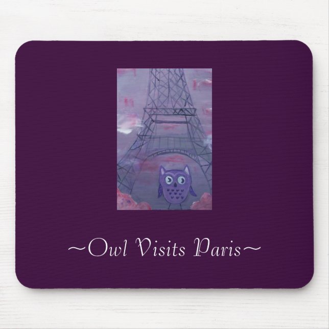 ~Owl Visits Paris~ Mouse Mat (Front)