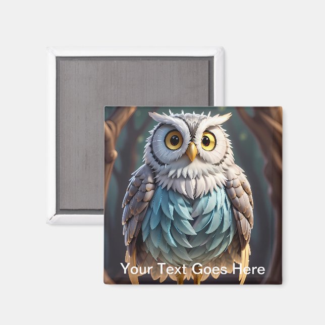 Owl ways Watching Over You fridge Magnet (Front/Back)