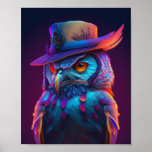 Owl Wearing A Hat, Playful Animal Lover