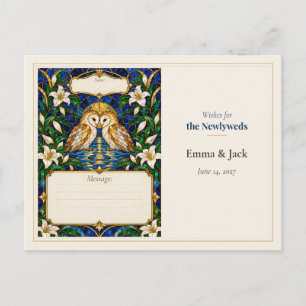Owl Wedding Guest Book Wishes Postcard