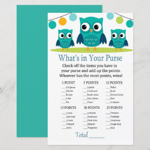 Owl What's in your purse game baby shower