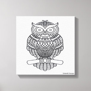 Owl (white) - Canvas