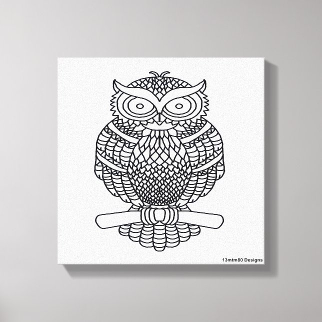 Owl (white) - Canvas (Front)