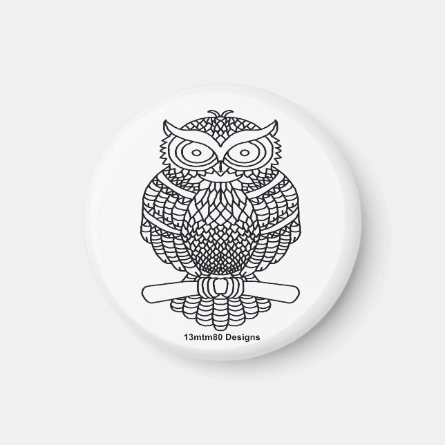 Owl (white) - Magnet (Front)