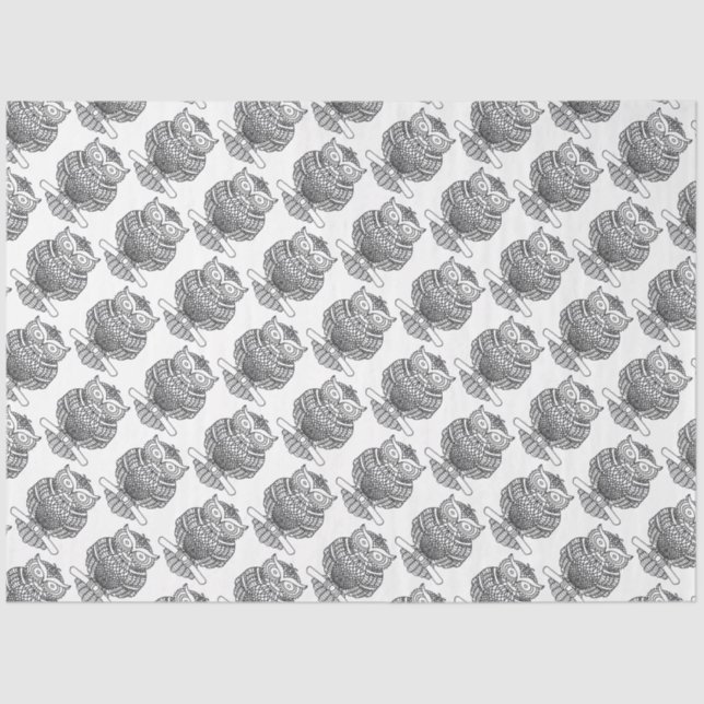 Owl (white) - Tissue Paper (Front)