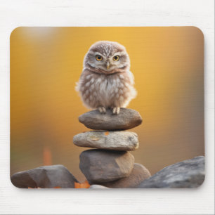 Owl Wild Bird Animal Tranquil Peaceful Mouse Mat