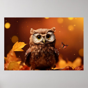 Owl Wild Bird Animal Tranquil Peaceful  Poster