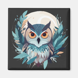 Owl Wildlife Animal Nature Outdoors Watercolor Art Magnet