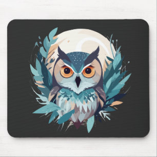 Owl Wildlife Animal Nature Outdoors Watercolor Art Mouse Mat