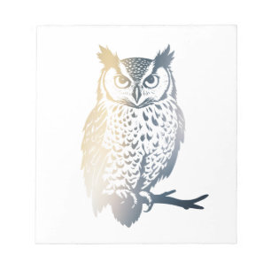 Owl Wildlife Nature Illustration Silhouette Style Notepad