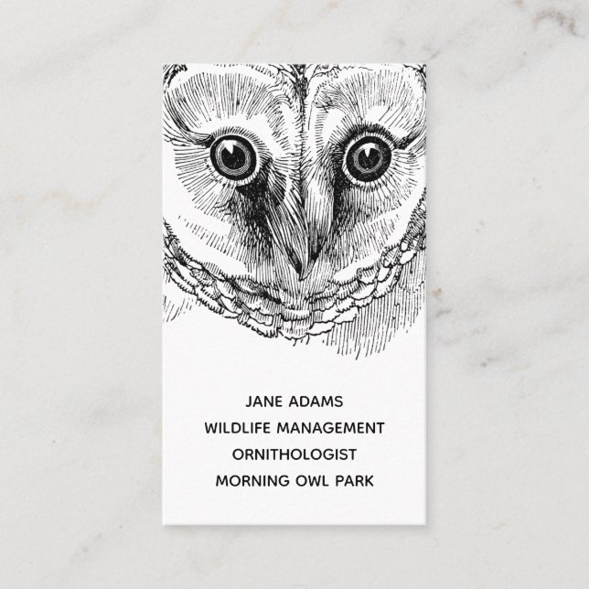 Owl Wildlife Occupation Business Card (Front)