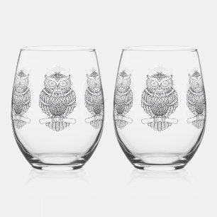 Owl - Wine Glass