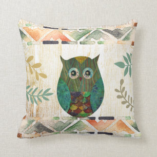 Owl Wisdom Tribal Motif Cushion
