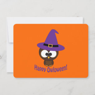 Owl Witch Halloween Party Invitation