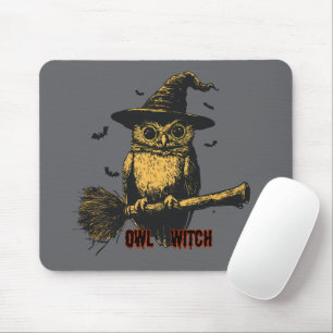 Owl Witch Spooky Cute Halloween Magic Bird Mouse Mat