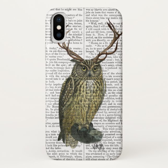 Owl with Antlers plain 2 Case-Mate iPhone Case (Back)