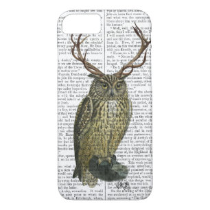 Owl with Antlers plain 2 iPhone 8/7 Case