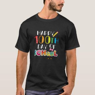 Owl with Bow Happy 100th Day of School Teacher Stu T-Shirt