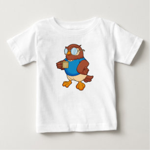 Owl with Coffee mug Baby T-Shirt
