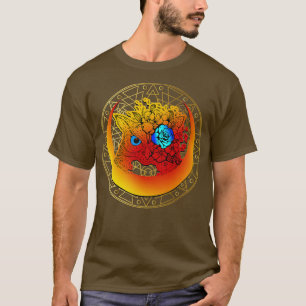 owl with crescent moon and sacred geometry T-Shirt