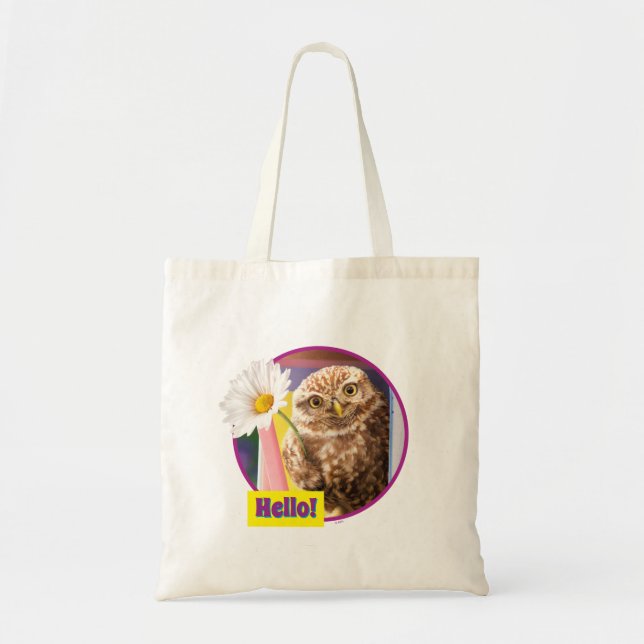 Owl With Flower In Mailbox Tote Bag (Front)