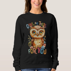 owl with flowers cute owls flying animal morning b sweatshirt
