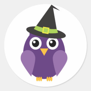Owl with Hat Halloween Stickers