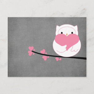 Owl with Hearts Postcard