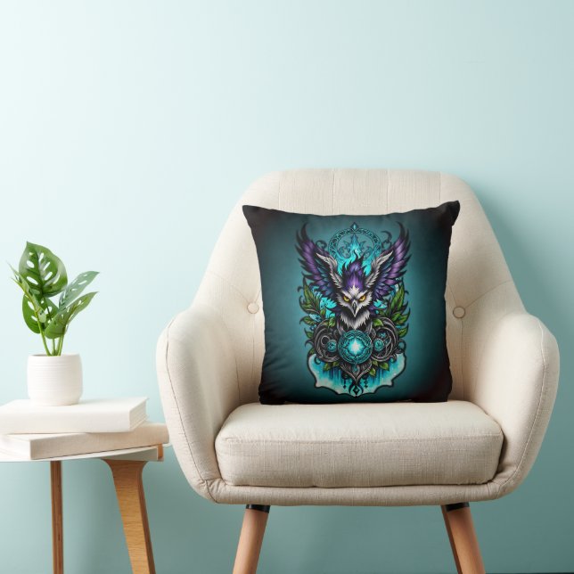 Owl with magical elements.  cushion (Chair)