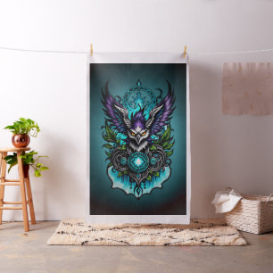 Owl with magical elements.  fabric