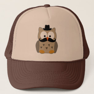 Owl with Moustache and Hat