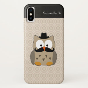 Owl with Moustache and Hat iPhone X Case