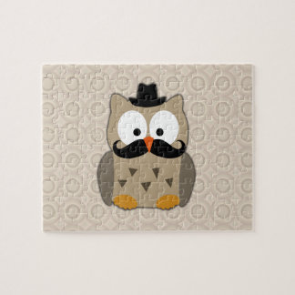 Owl with Moustache and Hat Jigsaw Puzzle