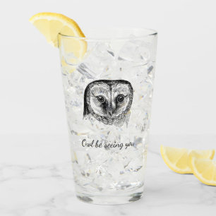 Owl with Quote Glass