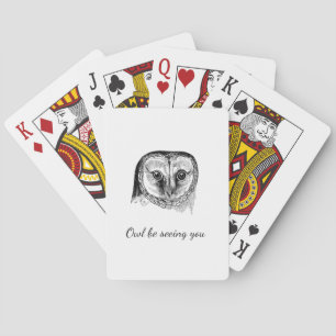 Owl with Quote Playing Cards