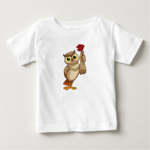 Owl with Rose Baby T-Shirt