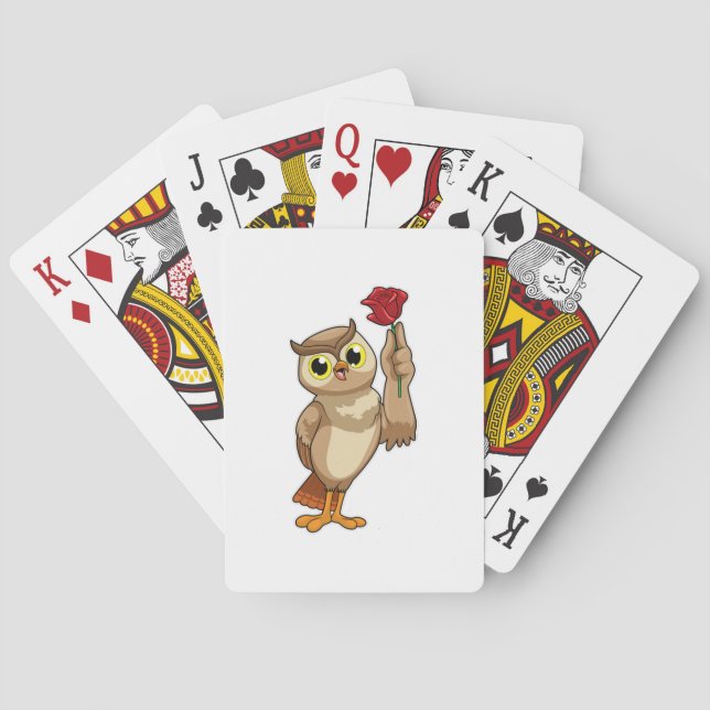 Owl with Rose Playing Cards (Back)