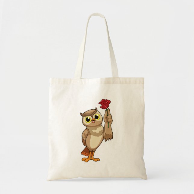 Owl with Rose Tote Bag (Front)