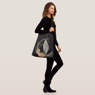 Owl with Roses Crossbody Bag