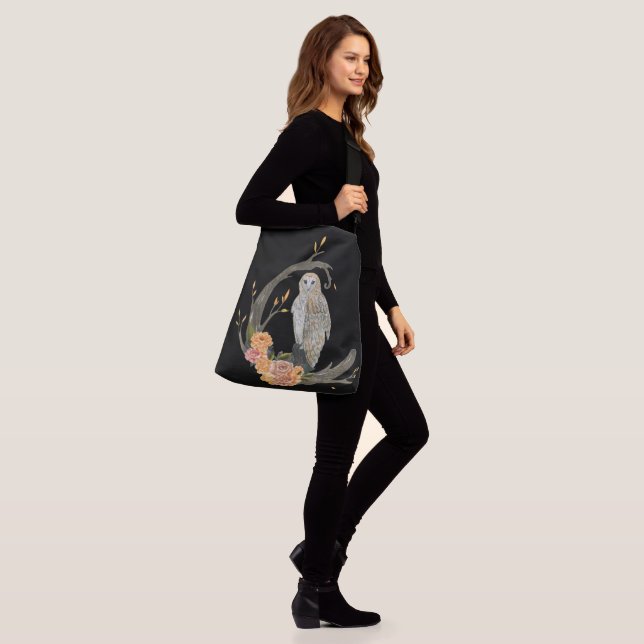 Owl with Roses Crossbody Bag (On Model)