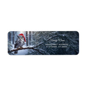 Owl with Santa Hat Return Address