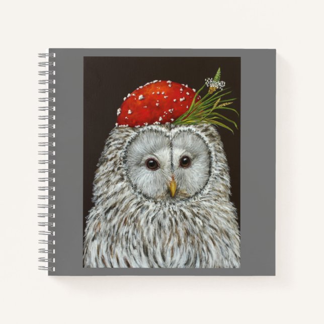 owl with toadstool hat notebook (Front)