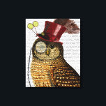 Owl With Top Hat Canvas Print<br><div class="desc">Pets</div>