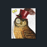 Owl With Top Hat Canvas Print<br><div class="desc">Pets</div>
