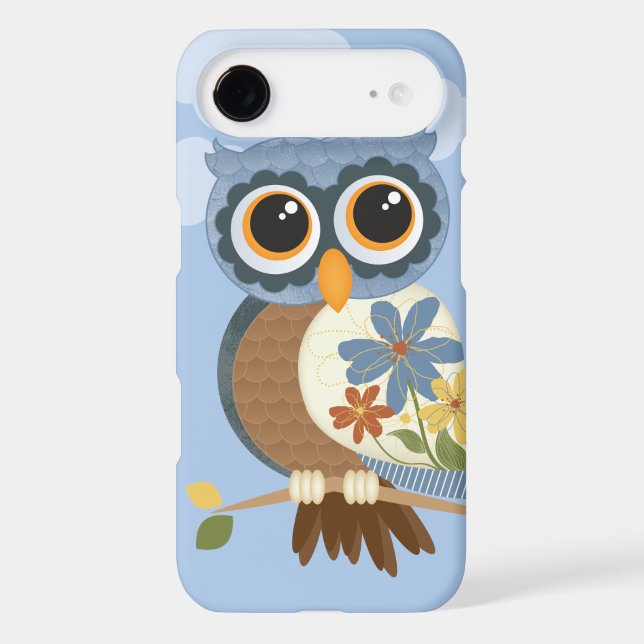 Owl with Vintage Flowers Case-Mate iPhone Case (Back)