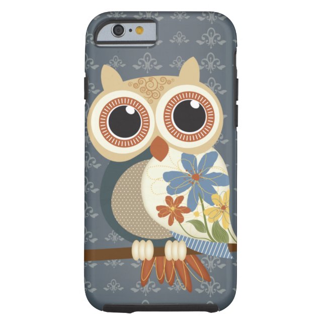 Owl with Vintage Flowers iPhone 6 case (Back)